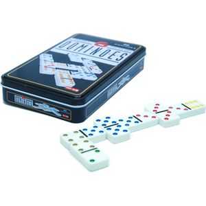 Domino Dubbel 6 in Blik - 28 Stenen - Geschikt voor Kinderen en Volwassenen