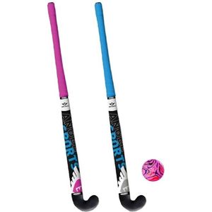 Hockey set - 2x sticks incl bal - 28 inch - in draagtas - indoor / outdoor