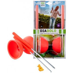 Diabolo Set voor Kinderen vanaf 4 jaar - Oranje Rubber met Aluminium Stokken