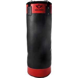 Bokszak 10 kg. PVC leer. Kleur rood/zwart, hoogte 60 cm