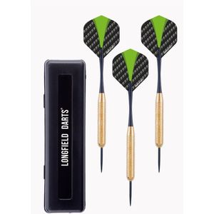 Longfield Darts Steeltip Dartpijl Set 22 Gram Goud/groen 3 Stuks