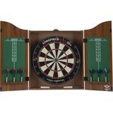 Dartkast bruin (incl. dartbord en 2 sets 18gr darts)