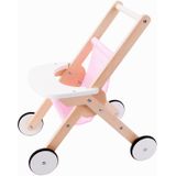 Engelhart Poppenwandelwagen roze/wit