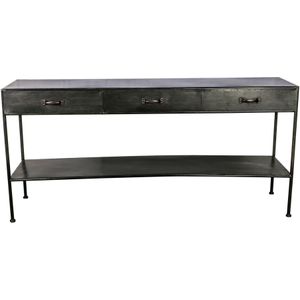 PTMD Sidetable Simple Metal Zwart Open 3 Laden