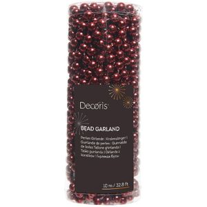 Decoris Kerstslinger - donkerrood - 10 meter - kralen - guirlande kralenslingers