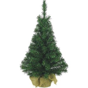 Everlands Mini Kerstboom - Hoge Kwaliteit Kunstboom in Jute Zak - 75 cm