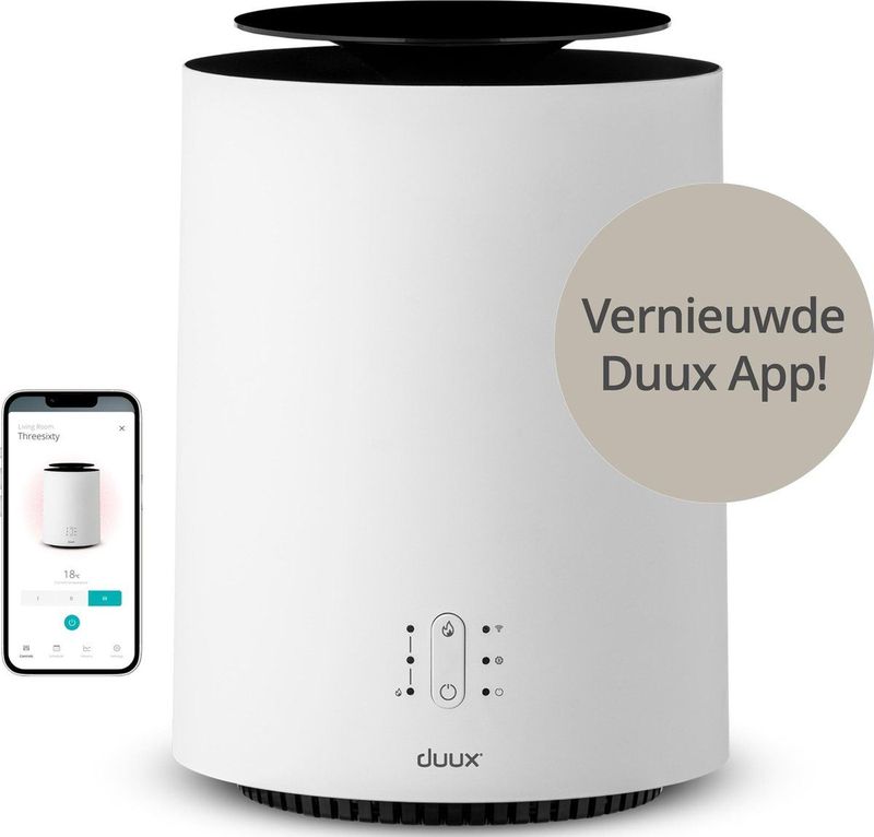 Duux Threesixty 2 Smart Elektrische Kachel - Keramische Kachel - 800/1200/1800 Watt Verwarming met Thermostaat - Wit