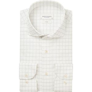 Profuomo overhemd slim fit wit geruit