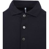 Profuomo - Longsleeve Polo Navy Melange - Slim-fit - Heren Poloshirt