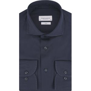 Profuomo - Travel Overhemd - Blauw - Lange Mouwen