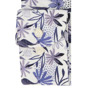 Profuomo - Overhemd - Blauw - Katoen/Linnenmix - Slim Fit