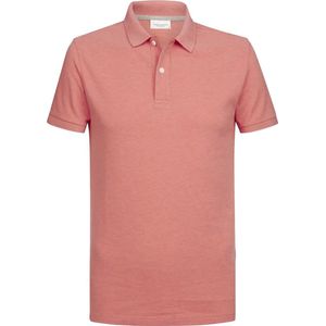 Profuomo slim fit heren polo, donkerroze