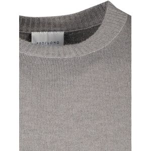 Profuomo - Trui - Grijs - Wol - Ronde Hals