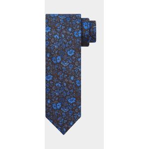 Profuomo stropdas geprint bruin/donkerblauw