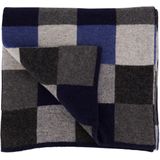 Profuomo sjaal geruit wol grijs/blauw
