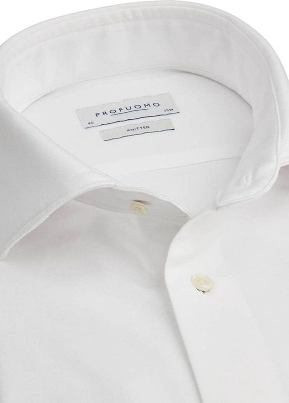 Profuomo - Slim Fit - Heren Overhemd - Wit - Jersey