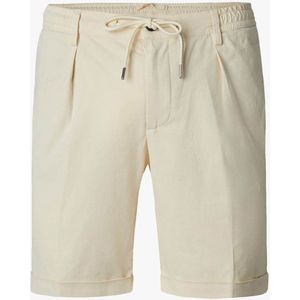 Profuomo korte broek effen beige katoen slim fit