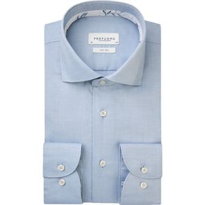 Profuomo slim fit heren overhemd, dobby, blauw