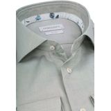 Profuomo - Slim Fit Overhemd - Groen - Dobby - Lange Mouwen