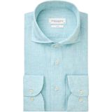 Profuomo - Overhemd - Blauw - 100% Linnen - Slim Fit