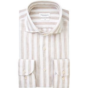 Profuomo - Overhemd - Streep - Blauw - Katoen