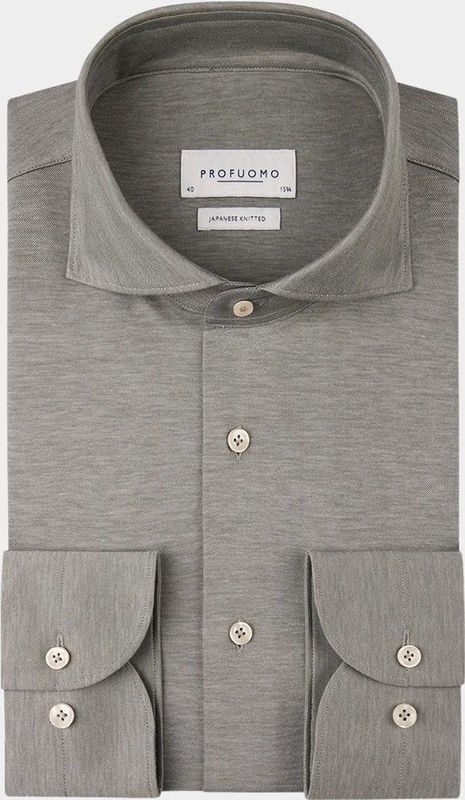 Profuomo - Business Overhemd - Groen - Katoen/Polyester - Lange Mouwen