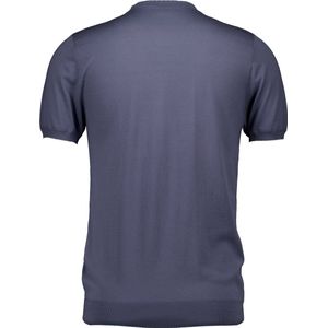 Profuomo - T-shirt - Blauw - Tencel/Katoen/Zijde - Korte Mouw