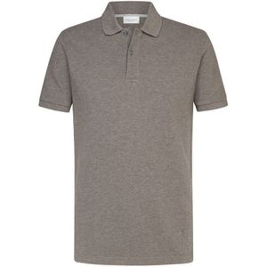 Profuomo slim fit heren polo, bruin