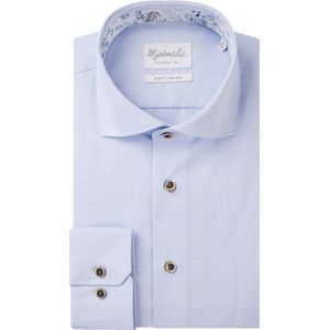 Michaelis - Slim Fit Overhemd - Lichtblauw - Twill