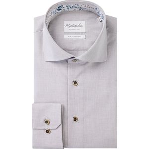 Michaelis slim fit heren overhemd, structuur, heel lichtgrijs