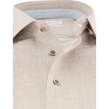 Michaelis - Slim Fit - Heren Overhemd - Lichtbruin - Structuur