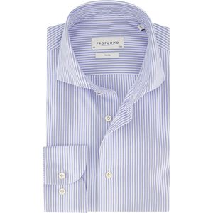 Profuomo, Overhemden, Heren, Veelkleurig, M, Katoen, Blauw Gestreept Zakelijk Overhemd