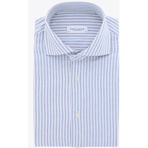 PROFUOMO - Overhemd - Blauw - Streep - Katoen