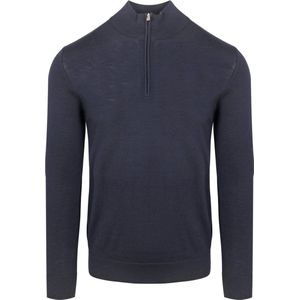 Profuomo Half Zip Pullover Merinowol Navy - Heren - Pullovers