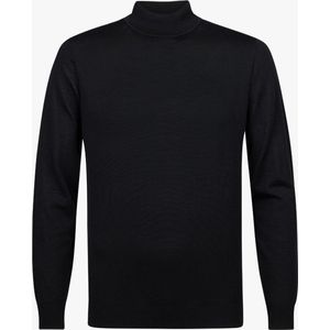 Profuomo heren trui wol - slim fit trui met turtleneck - zwart