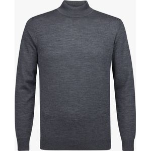 Profuomo heren trui wol - slim fit trui met turtleneck - antraciet grijs