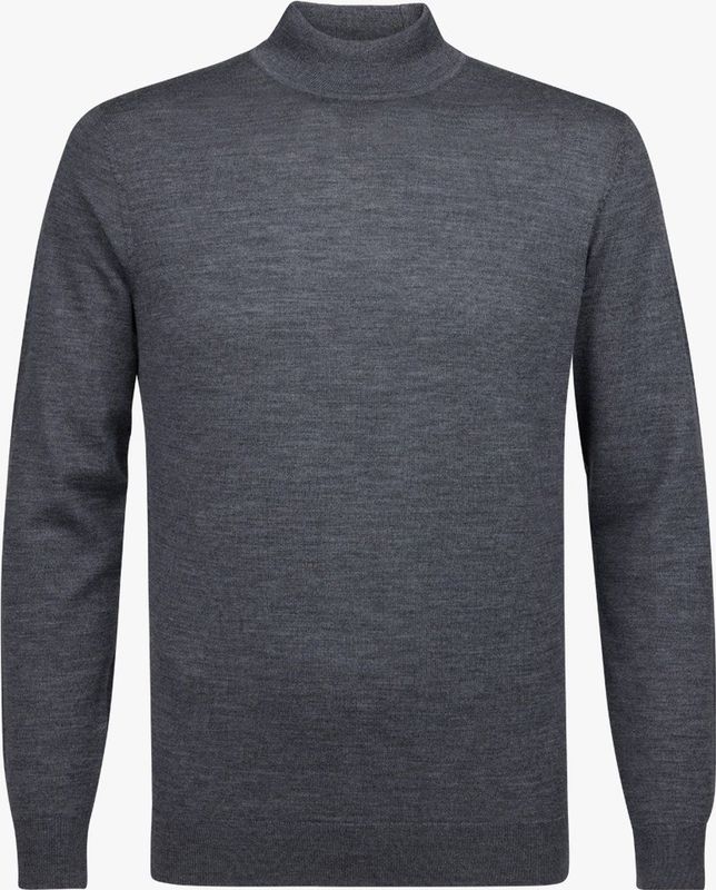 Profuomo heren trui wol - slim fit trui met turtleneck - antraciet grijs