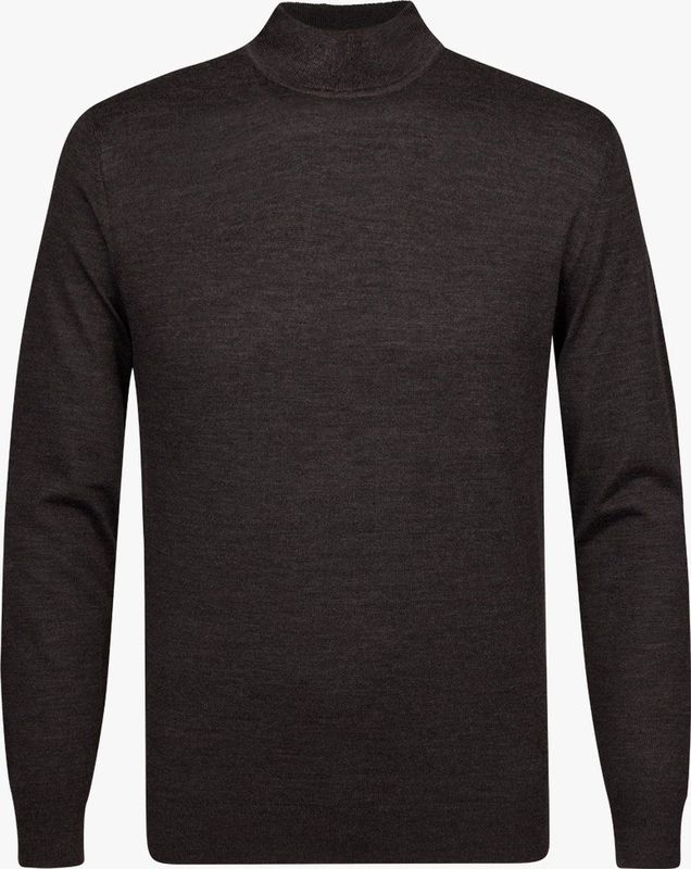 Profuomo - Slim Fit Trui - Bruin - Wol - Turtleneck