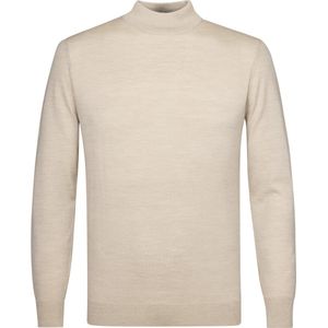Profuomo heren trui wol - slim fit trui met turtleneck - beige