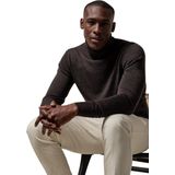 Profuomo heren trui wol, slim fit coltrui, bruin