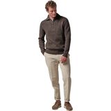 Profuomo Half Zip Pullover Merinowol Melange Grijs - Heren - Pullovers