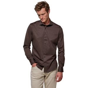 Profuomo - Slim Fit Overhemd - Wit - Jersey - Lange Mouwen