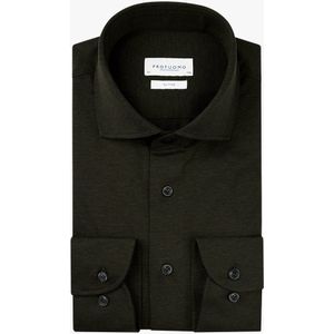 Profuomo overhemd knitted donkergroen