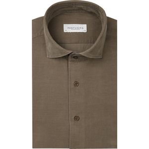 Profuomo - Overhemd - Groen - Katoen - Widespread Kraag - Lange Mouwen