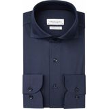 Profuomo - Knitted Overhemd - Mid Blue - 50% Katoen 50% Polyester