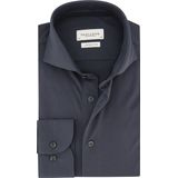 Profuomo - Knitted Overhemd - Mid Blue - 50% Katoen 50% Polyester