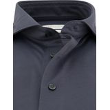 Profuomo - Knitted Overhemd - Mid Blue - 50% Katoen 50% Polyester