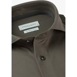 Profuomo - Japanese Knitted Hemd - Donkergroen - Polyester Katoen - Slim-fit