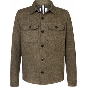 Profuomo Overshirt - Bruin - van 100% Wol met Borstzakken