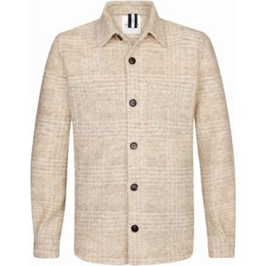 Profuomo - Overshirt - Geruit - Beige - Wolmix